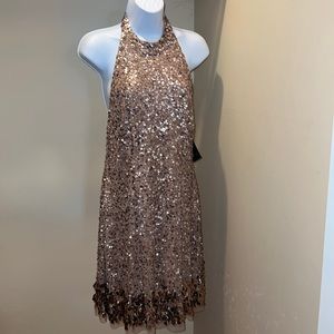Aidan Mattox Sequined Halter Dress NWT